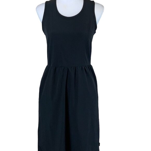 Eddie Bauer Women's Black Sleeveless Dress Pockets Pleated Keyhole Back Size XS - Picture 1 of 12